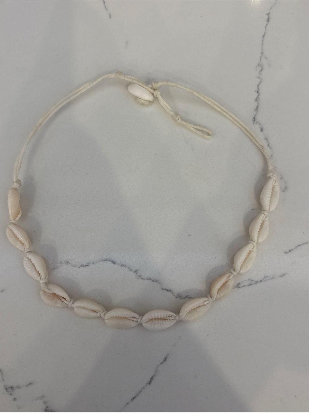 Kids Shell Beaded Choker Necklace - Cream